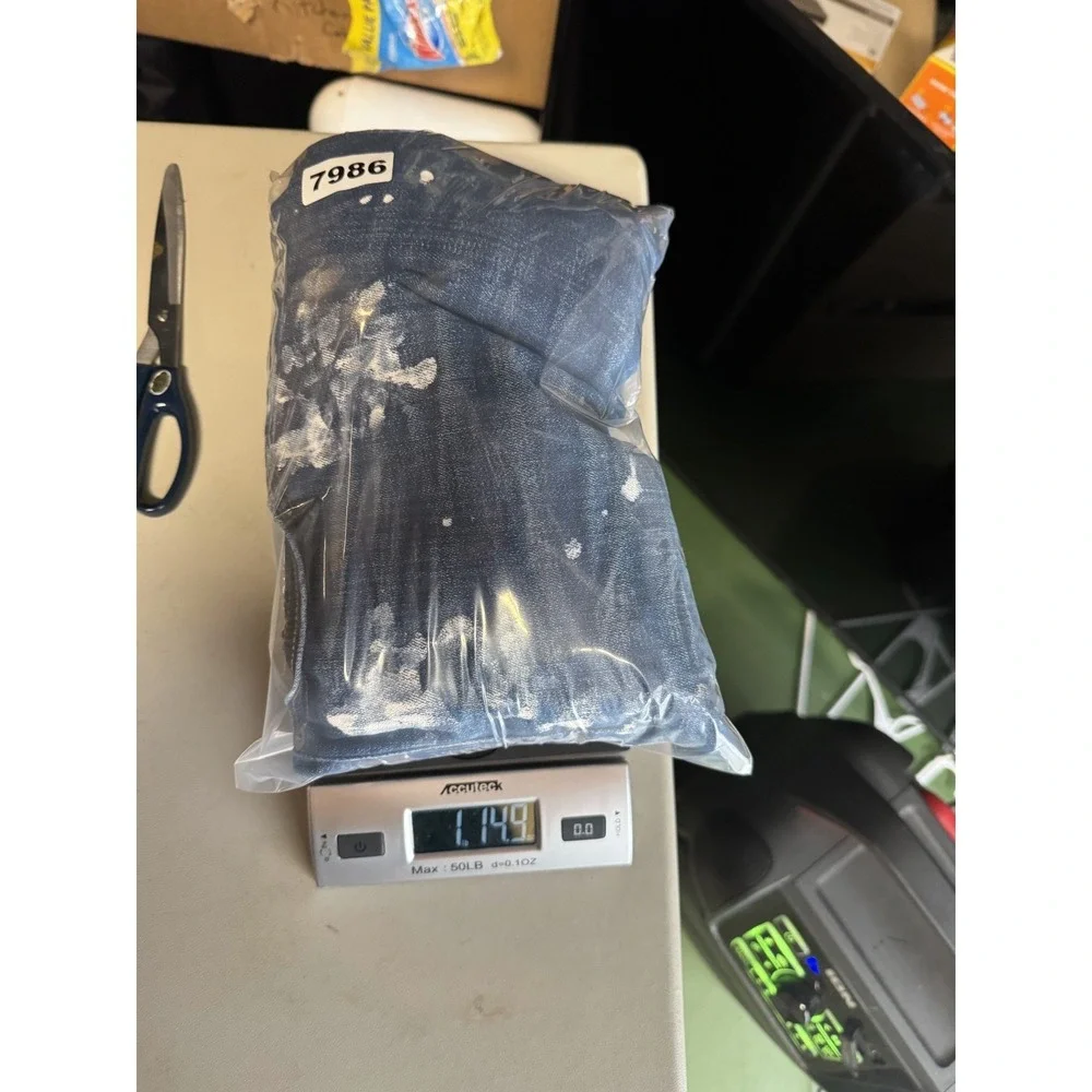 Cult Of Individuality Jeans Mens 42x33 Blue Denim Paint Splatter Rocker Slim Fit